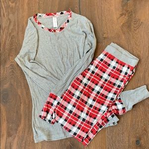 Splendid Ribbed Plaid PJ set